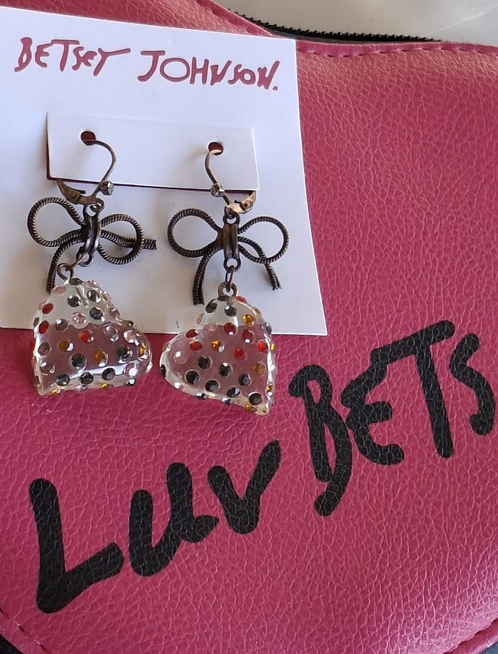 Betsey Johnson Heart Earrings